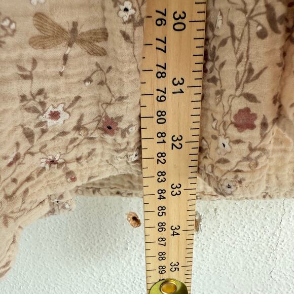 Rylee + Cru Dragonfly Maxi Dress Tiered Ruffles Girls 8-9Y Neutral Crinkle Gauze - Picture 11 of 12